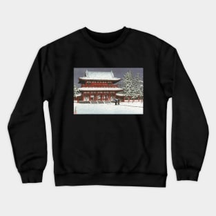 Snow at Heian Shrine by Kawase Hasui Crewneck Sweatshirt